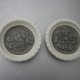 spode velamour england niespotykany niewielki porcelanowy talerzyk spodeczek z metalową dekoracją przestrzenną