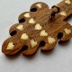 Vintage Wood and Brass Key Holder ❀ڿڰۣ❀ Rzadki inkrustowany wieszak florystyczny do kluczy ❀ڿڰۣ❀ Klucz