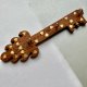 Vintage Wood and Brass Key Holder ❀ڿڰۣ❀ Rzadki inkrustowany wieszak florystyczny do kluczy ❀ڿڰۣ❀ Klucz