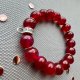 Milano Charms Yin & Yang Agate Sterling Silver Bracelet ❤ Kolor biskupiego różu ❤ Naturalna