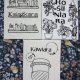 Książkara - haft w ramce (drewno)
