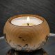 Drewniany świecznik z górskim motywem - ręcznie wypalany, idealny prezent handmade, tealight, ogień, pirografia