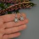 Kolczyki różowe słoneczka kamień księżycowy, wire wrapping, stal chirurgiczna, słońce
