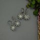 Kolczyki różowe słoneczka kamień księżycowy, wire wrapping, stal chirurgiczna, słońce