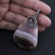 Marylin - duży wisior, chalcedon w srebrze, wire-wrapping