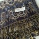 100 % PASHMINA  tkany SZAL Z JEDWABIEM  - 70 x 170