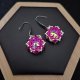 Różowe Wiszące Kolczyki "Crystal Fuchsia" z Kryształków Preciosa