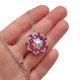 Różowy Naszyjnik "Crystal Fuchsia Maxima" z kryształami Preciosa