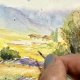 Pole lawendy Prowansja, lato originalna akwareli A4