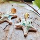 Wiszące kolczyki ceramiczne - Trójwymiarowe Rozgwiazdy (Mosiądz & Ceramika )