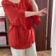 Czerwona bluzka BloomChic US 28 EU 58 Plus Size oversize wzór