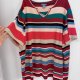 Kolorowy sweter w paski Liz & Me 4X Plus Size oversize V-neck 8XL / 56 / 28