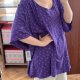 Fioletowa bluzka Catherines 5X Plus Size wzór krótki rękaw 9XL / 58 / 30