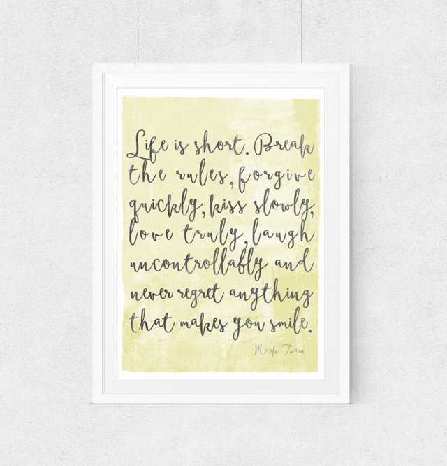 Plakat Mark Twain:Life is short..A3