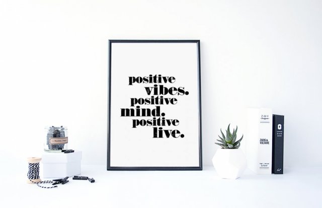 PLAKAT–POSITIVE VIBES. POSITIVE MIND....A3