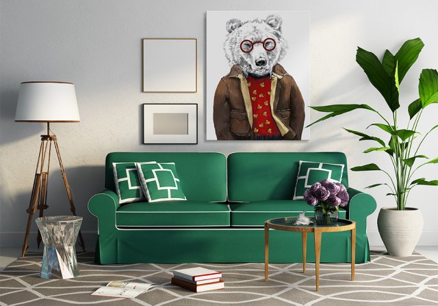 OBRAZ NA PŁÓTNIE 80x100cm MIŚ