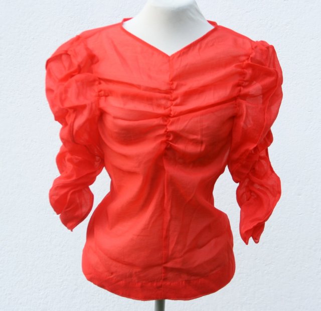 CZERWONA BLUZKA H&M STYL RETRO VINTAGE