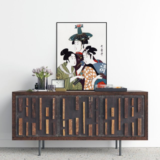 Japonia Plakat Grafika Samurai Gejsza 70x100 B1