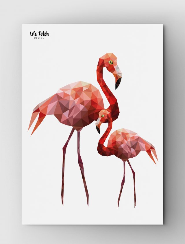Flamingi Outline A4
