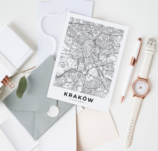 Mapa Krakowa - plakat 30x40 cm