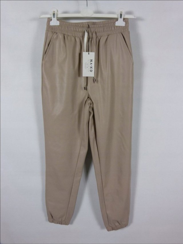 NA-KD spodnie jogger ekoskóra PU pants z metką / 36