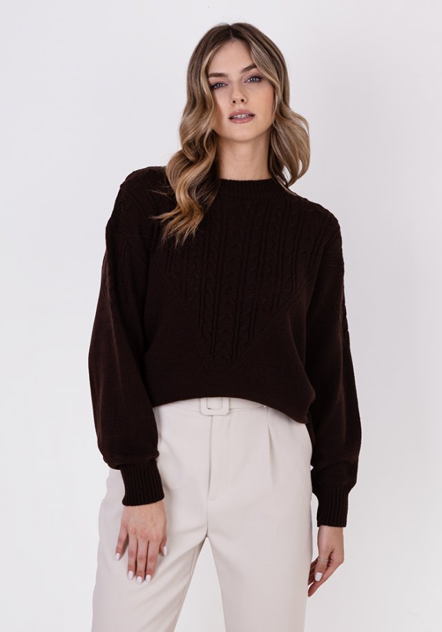 Swetrowa bluza - SWE322 brąz MKM
