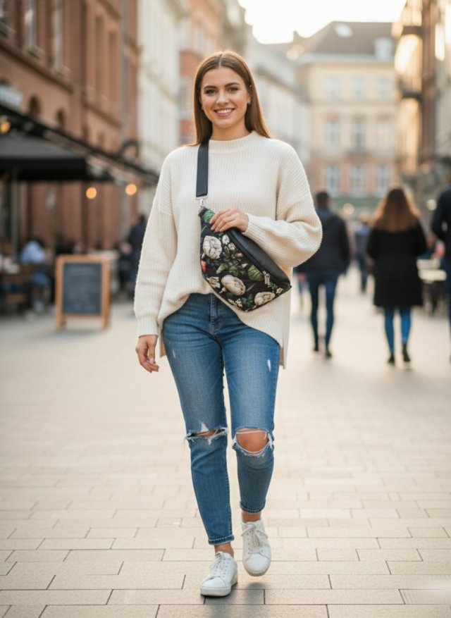 Nerka Damska XXL kwiaty las liście NS05xxl-006