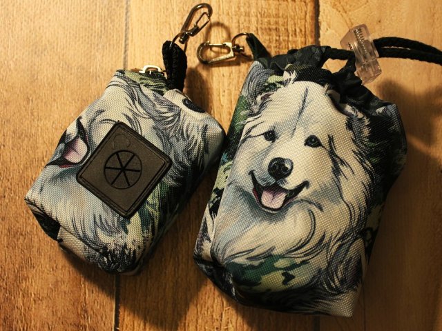 Zestaw saszetka na smaczki i woreczki # samoyed