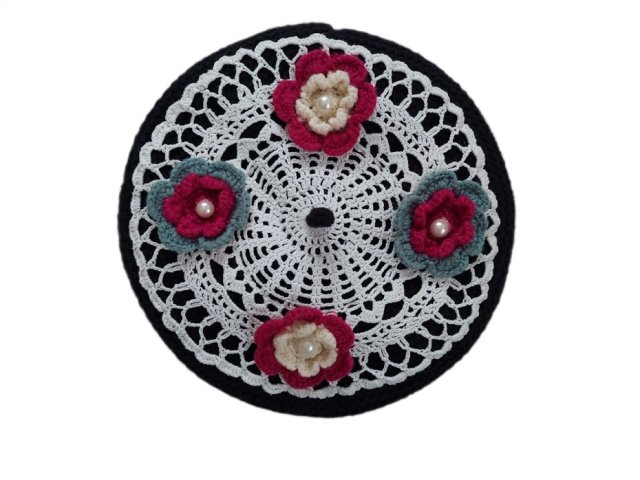 Beret w kwiatki