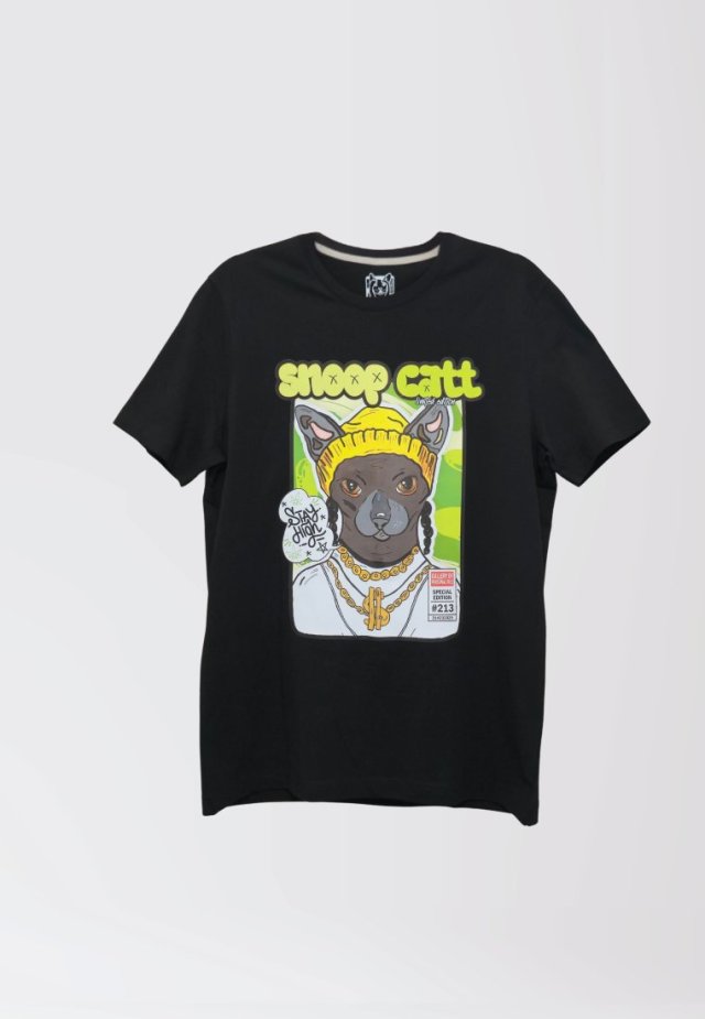 T-shirt SNOOP CAT (MESKA S) czarna