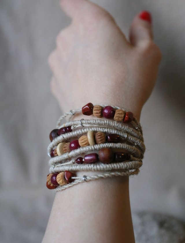 Bransoletka boho kolory Ziemi