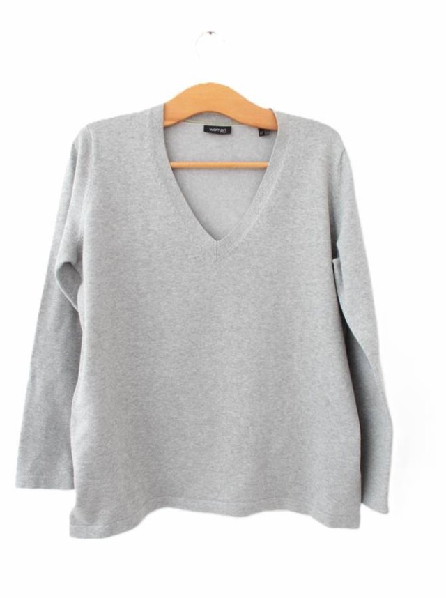 Szary sweter plus size bawełna