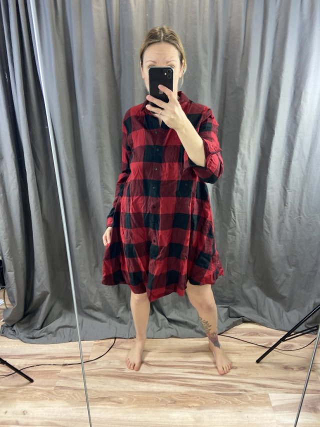 flanelowa sukienka