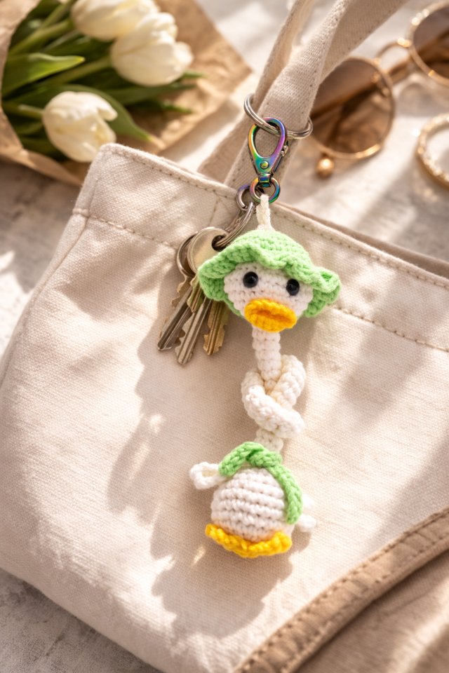 Kaczuszka brelok handmade – uroczy dodatek do kluczy