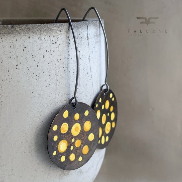 Kolczyki Dots - Sunflower Yellow