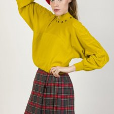 Mustard kimono style knit kaszmir wełna