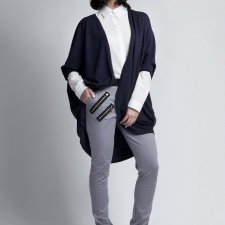 Oversizeowy sweter SWE 107,granatowy