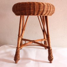 Stołek z wikliny, taboret wiklina