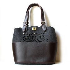 shopper folk/grafit filc&czekolada