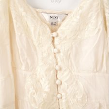 Kremowy top z koronką, vintage, retro