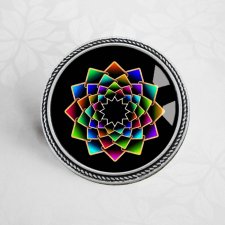 mandala :: ORYGINALNA BROSZKA Z grafiką W SZKLE