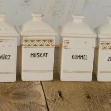 pojemniki na przyprawy komplet 4 szt, małe, ceramika