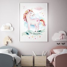 Plakat dla dzieci Jednorożec A3 29,7x42cm