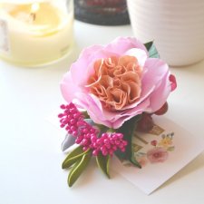 Spinka do włosów "Peach English rose"