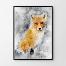 Plakat rudy lis lisek autorski plakat limitowana edycja  A4