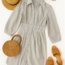 H&M Sukienka koszula w paski