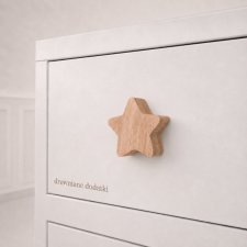 Gałka do mebli gwiazda, gwiazdka, gwiazdeczki gałki drewniane uchwyty meblowe do pokoju dziecka, z litego drewna, boho dodatki