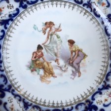 starej daty bardzo duża 30 cm PATERA PORCELANOWY TALERZ Z DZIURKAMI DO ZAWIESZENIA