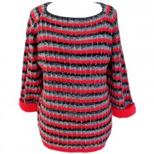 Sweter paski pomarańczowe