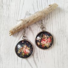 KOLCZYKI WISZĄCE BOHO KWIATY RETRO STAL CHIRURGICZNA